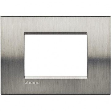 Lna4803Acs Livinglight Brushed Steel 3-Module Square Plate