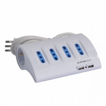 Multipresa 4X2Pt 2Xsk 2Xusb Lat Int Syntesy 08831