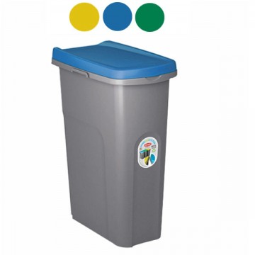 Home Eco System Poubelle Gr/Bleu L 15 Stefanplast