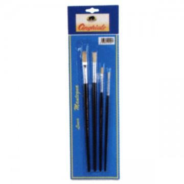 Short Round/Flat Brushes 4 pcs S.577 Boar