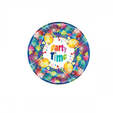 Assiette en papier cm 19 Party Time pc. 20 Bibo