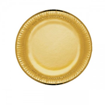 Assiette en papier cm 23 Party Gold pc. 10 Bibo