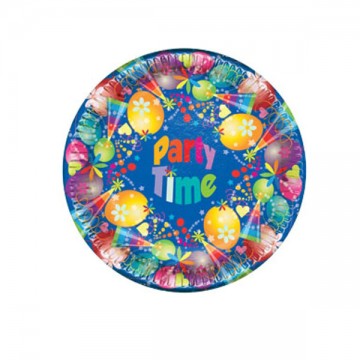 Assiette en papier cm 23 Party Time pc. 20 Bibo