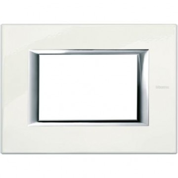 Plaque Rectangulaire 3 Modules - Blanc Limoges Axolute