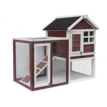 Two-Coloured Chicken Coop 2 Sections - 122X63X92 cm