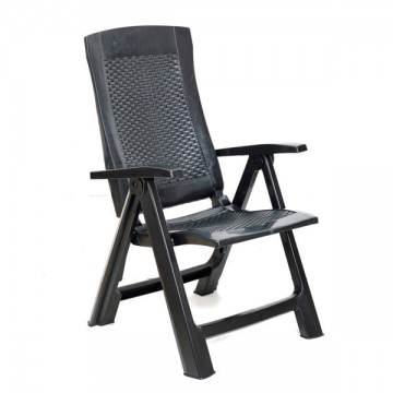 Fauteuil pliant en rotin anthracite doré Progarden