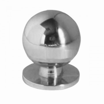 Sphere Knob Chromed Brass Ring mm 25