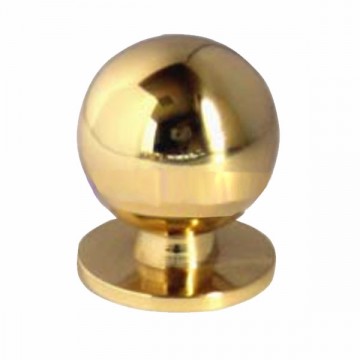 Sphere Knob Polished Brass Ring mm 25