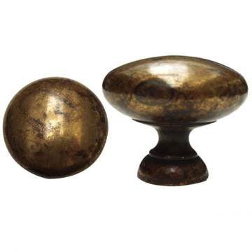 Bouton rond en laiton antique 24 6553 Ms