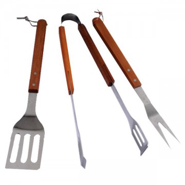 Barbecue cutlery pcs. 3 Wooden Handle Inx Lapillo 00647