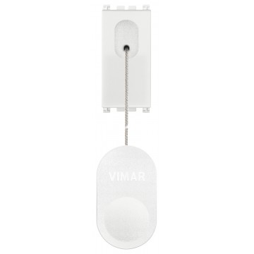 Bouton 1Pno 10A avec tirant Blanc