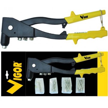 Vigor Kit Hand Riveter + 60 Mixed Rivets mm.2,4-4,8