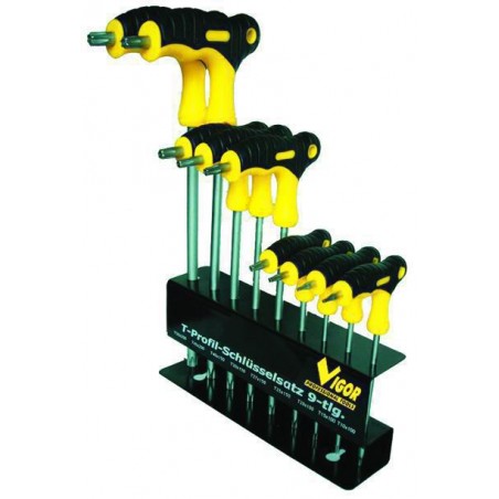 Serie Cacciaviti Vigor Crv Torx Manico a T Pezzi 9