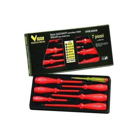 Set of Insulated Vigor Screwdrivers of 7 Pieces