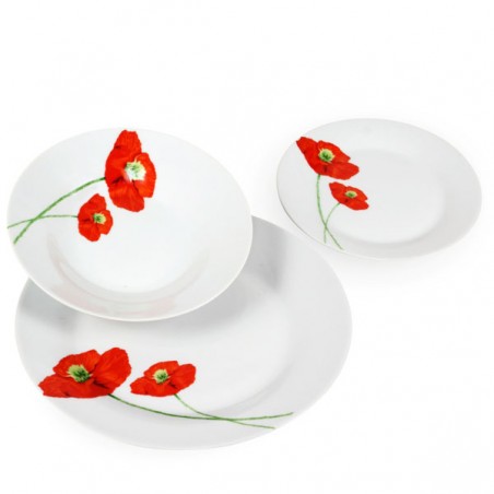 Service de table en porcelaine Poppy Tdo 18 pcs Xtra