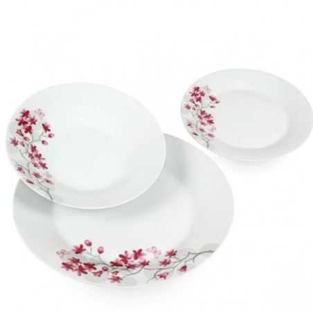 Service de table en porcelaine pêche Tdo 18 pièces Xtra