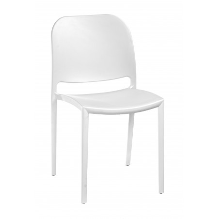 Lot de 4 Chaises en Résine Monobloc Giorgia Blanc