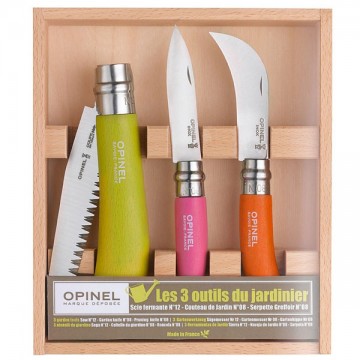 Coffret de 3 couteaux de jardinier Opinel Virobloc