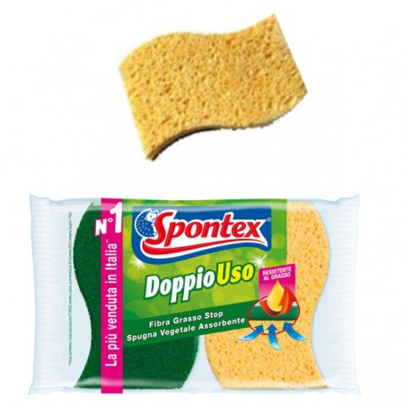 Green Abrasive Sponge Double Use 2 pcs Spontex