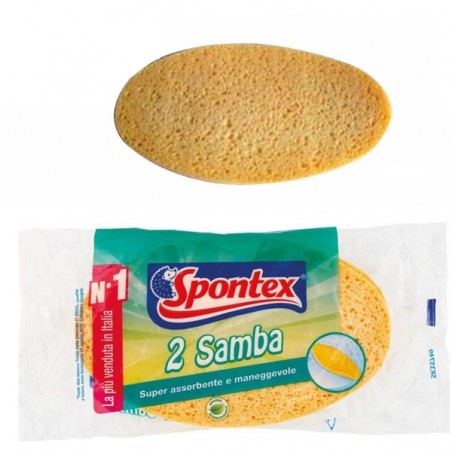Samba Oval Cellulose Sponge 2 pcs Spontex