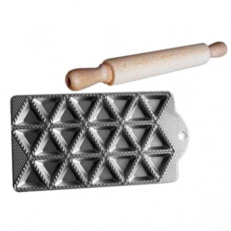 Triangular Ravioli Mold 24 with Ottinetti Roller