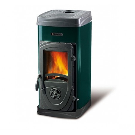 ELIMINAREMC Stufa a Legna Nordica Super Max Panoramica 6 Kw Verde Mod. 7111082