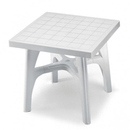 Quadromax White Resin Table 80X 80 1015 Scab