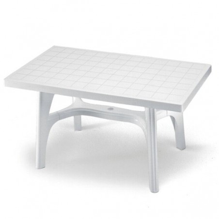 White Rectangular Resin Table 140X 80 1067 Scab