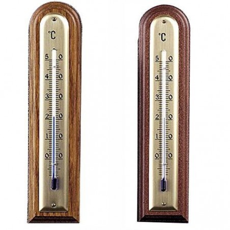 Round Wood Thermometer Dark Walnut 101436 Moller