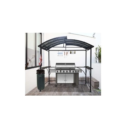 Auvent en Polycarbonate pour Barbecue - 2,63X1,50 m