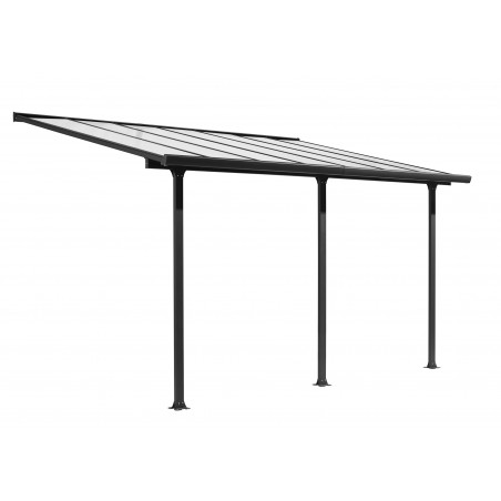 Tettoia addossata in alluminio 418x307 cm – Pergola con copertura in policarbonato anti-UV 6 mm – Struttura alluminio – TT3042AL Foresta