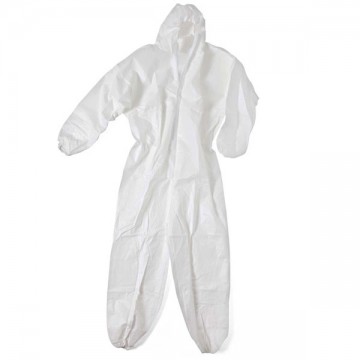 White Polypropylene Coverall L Cl 3 Protexio 07502
