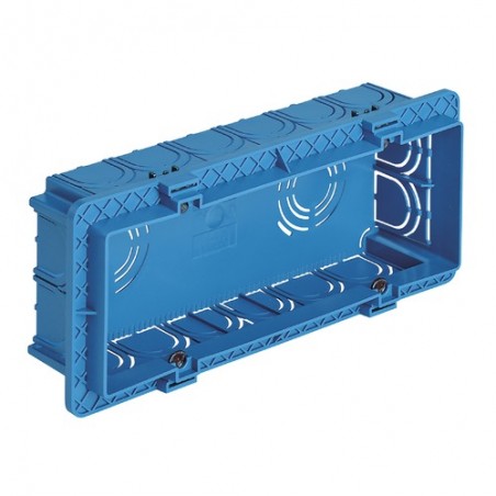 V71306 Rectangular Recessed Box 6/7 Modules for Masonry Walls Light Blue