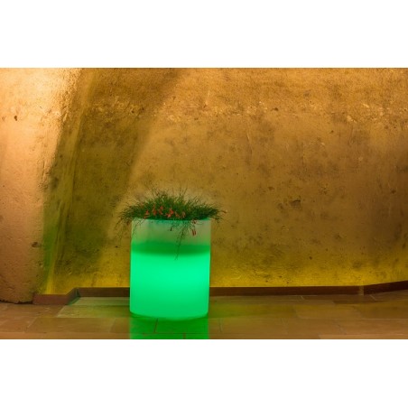 Vase Luce en Polymère Monacis Venusio Bright - Ø 40 cm. - h 50cm. Lumière verte