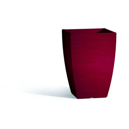 Vaso moderno di design 27x27 H38 in polimero bordeaux resistente per interno ed esterno - Made in Italy - Monacis