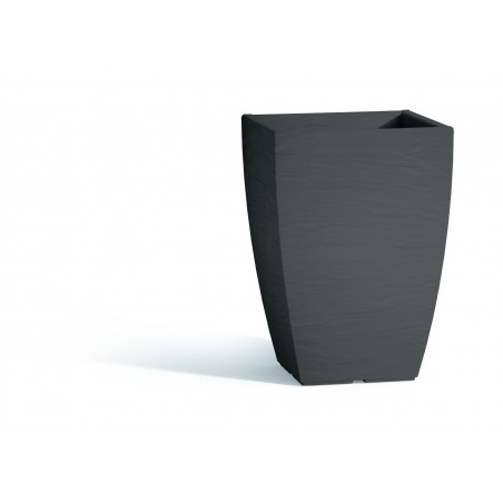 Polymer Vase Monacis Adone Square Gray - cm. 27X27 - h 38cm.