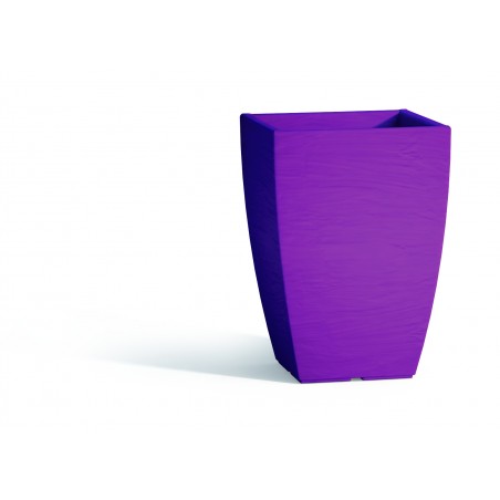 Vaso moderno di design 27x27 H38 in polimero viola resistente per interno ed esterno - Made in Italy - Monacis
