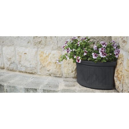 Anthracite Millerighe Angular Monacis Vase en polymère cm 50 (47X47X38h)