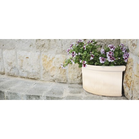 Vaso in Polimero Monacis Angolare Millerighe Bianco cm 40 (40X40X34h)