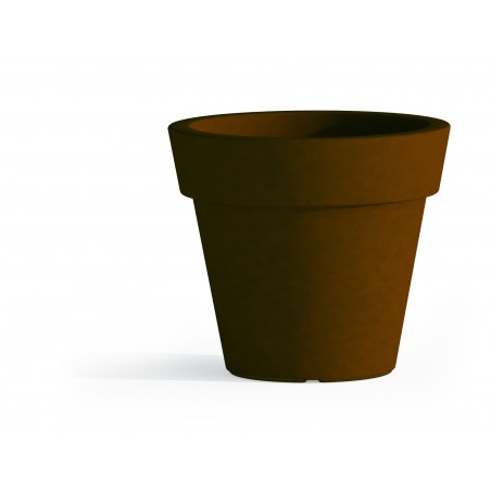 Vaso XXL moderno di design Ø110 H95 in polimero marrone resistente per interno ed esterno - Made in Italy - Monacis