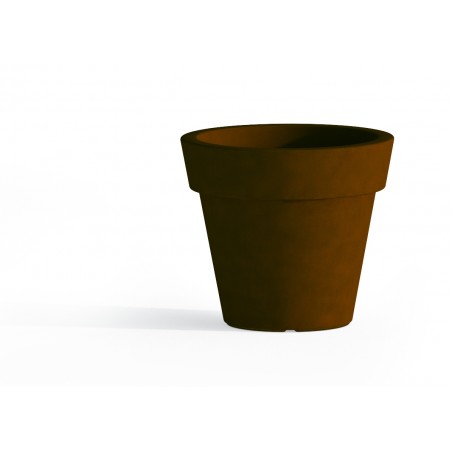 Vaso moderno di design Ø80 H70 in polimero marrone resistente per interno ed esterno - Made in Italy - Monacis