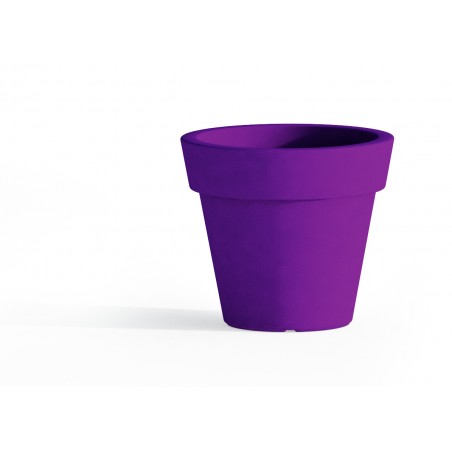Vaso moderno di design Ø80 H70 in polimero viola resistente per interno ed esterno - Made in Italy - Monacis