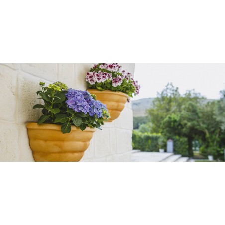 Vaso da parete decorativo classico tradizionale 50x27 H25 in polimero resistente impruneta per piante per giardini e terrazze - Made in Italy - Monacis