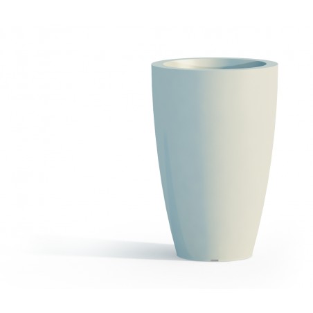 Vaso moderno di design Ø33 H50 in polimero bianco resistente per interno ed esterno - Made in Italy - Monacis