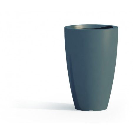 Polymer Vase Monacis Prisma Round Gray - Ø 33 cm. - h 50cm.