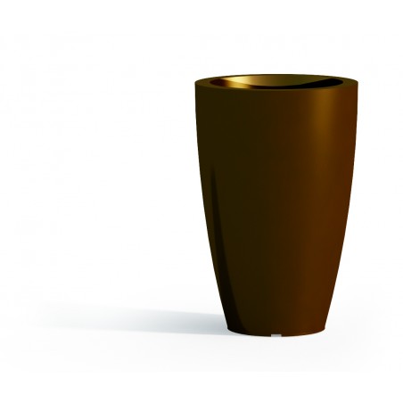 Polymer Vase Monacis Prisma Round Brown - Ø 33 cm. - h 50cm.