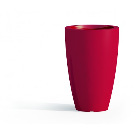 Polymer Vase Monacis Prisma Round Red - Ø 33 cm. - h 50cm.