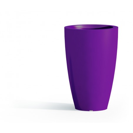 Vaso moderno di design Ø33 H50 in polimero viola resistente per interno ed esterno - Made in Italy - Monacis