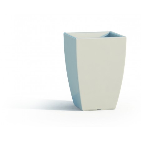 Polymer Vase Monacis Prisma Square White - cm 33X33 - h 50 cm.