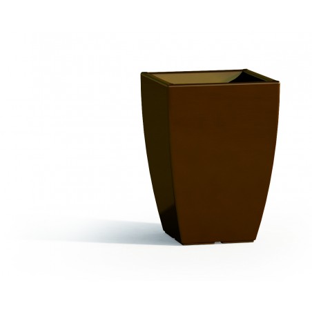 Vaso in Polimero Monacis Prisma Square Marrone - cm 33X33 - h 50 cm.